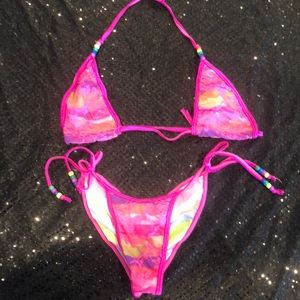 Tie-side Scrunch butt bikini exotic dance wear